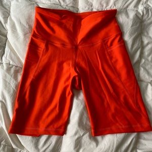Orange Old Navy biker shorts